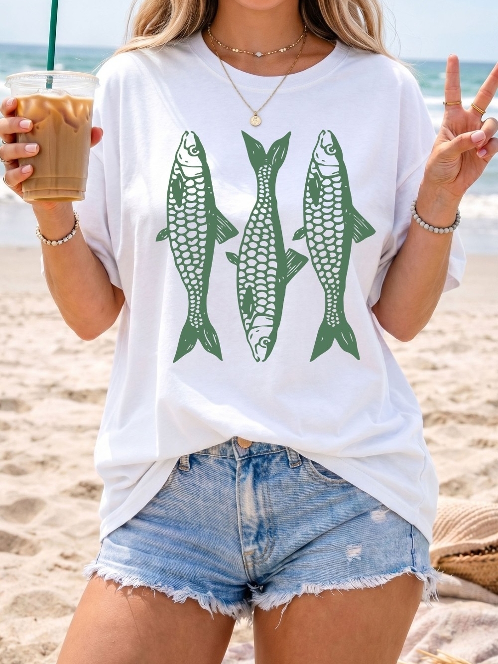 Green Fish Graphic Tee - Coastal Casual Shirt